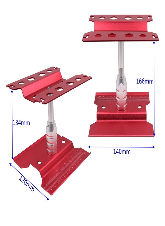 Treehobby Aluminum Alloy RC Car Work Stand Repair Workstation 360 Degree Rotation Lift Or Lower Compatible with traxxas TRX-4 Axial SCX10 D90 HSP HPI 1/8 1/10 1/12 Scale RC Crawler Car (Red) - Image 3